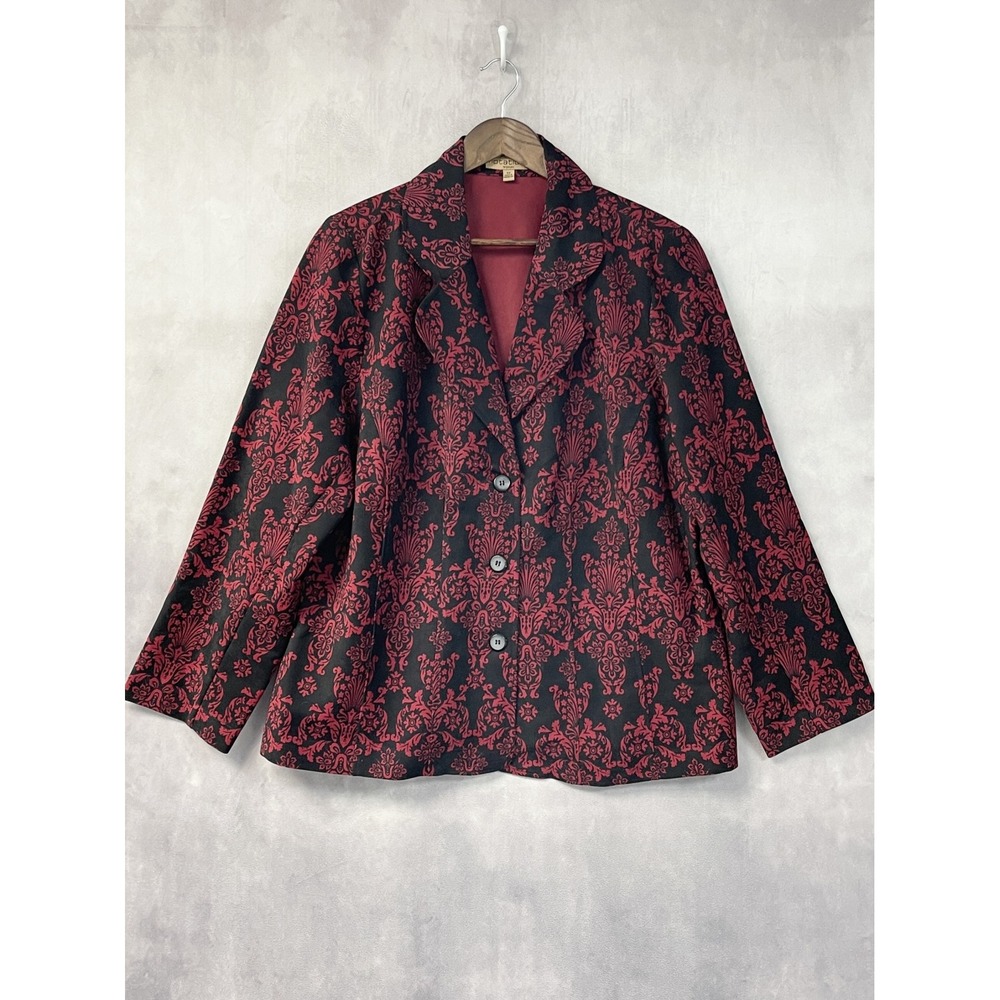 Notations Woman Blazer Jacket Size 3X Damask Brushed Stretch Gothic Victorian